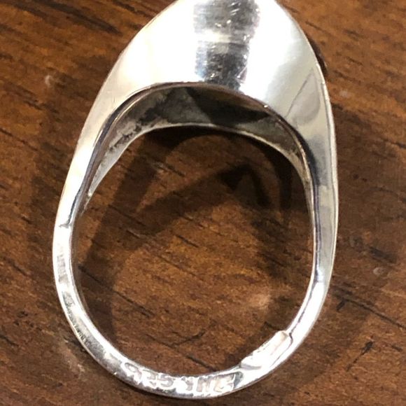 VINTAGE Sterling Silver Split Head Tension Mount Tigers Eye Ring - Picture 5 of 7